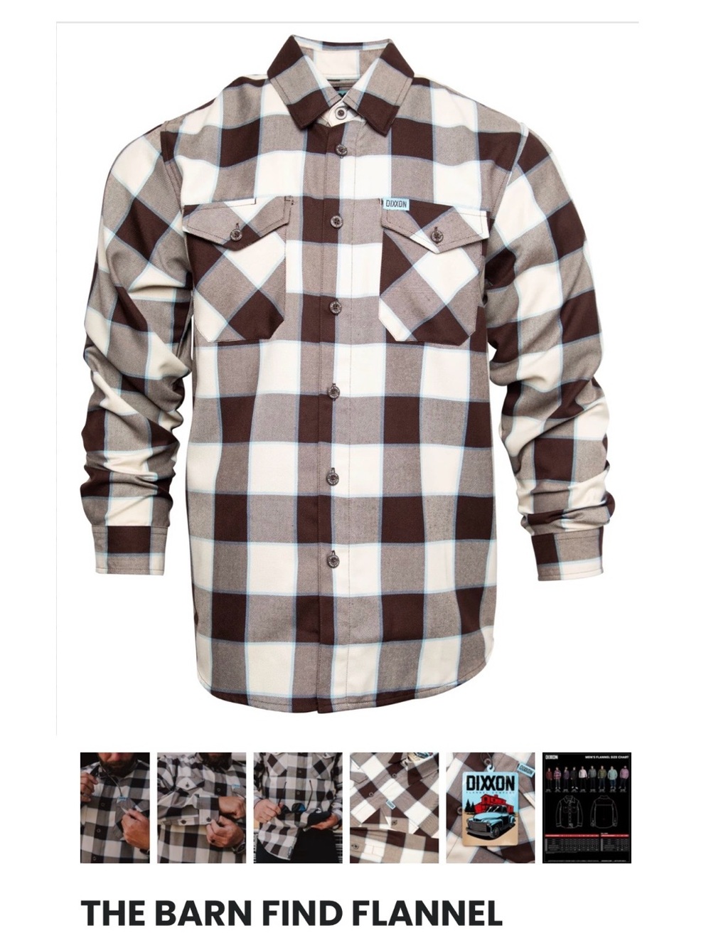 DIXXON Barn Find Flannel Shirt - Brown & Cream Plaid